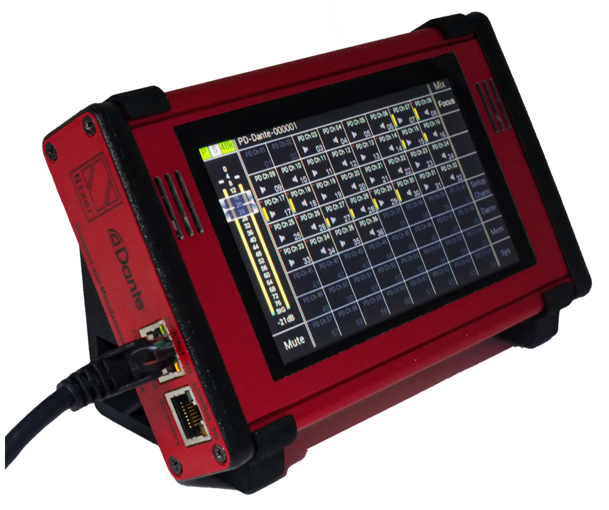 Afbeelding van Nixer PD Dante - 64-kanaals Dante portable netwerk monitoring tool