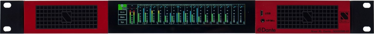 Picture of Nixer RL64 Monitor - 1U rack mounted 64 channel Dante monitor